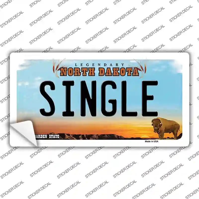 LP-10739s-S Single North Dakota Novelty Sticker Decal, Small
