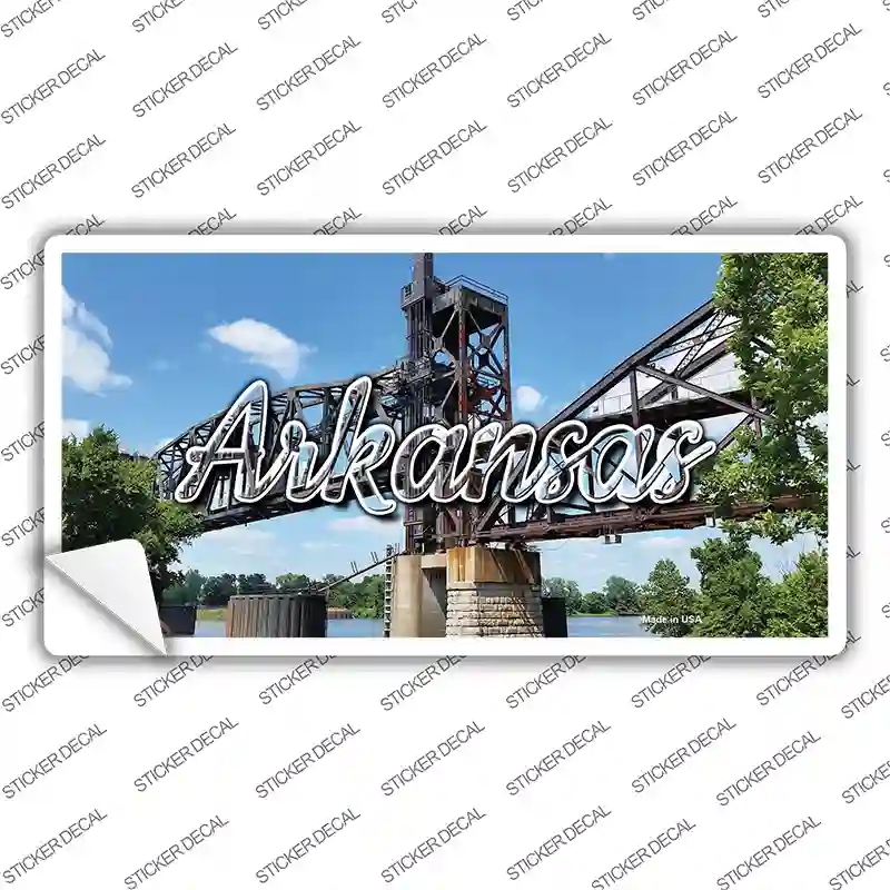 LP-11586s-XL Arkansas Rusty Bridge State Novelty Sticker Decal, Extra Large