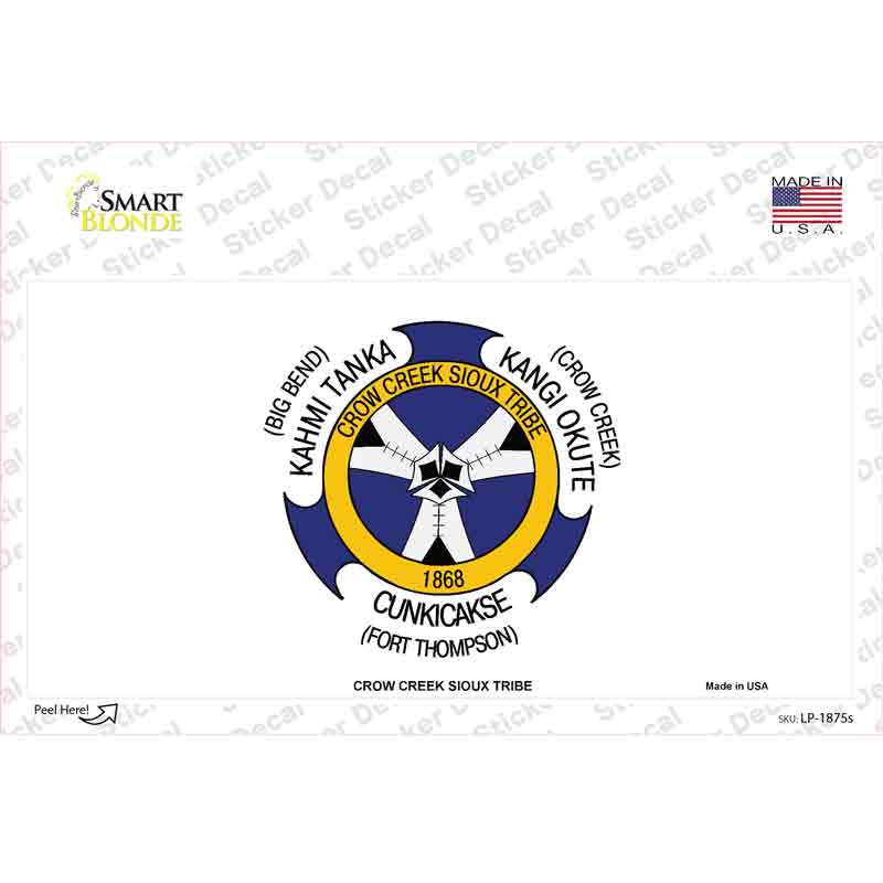 LP-1875s-M Crow Creek Sioux Tribe Flag Novelty Sticker Decal, Medium