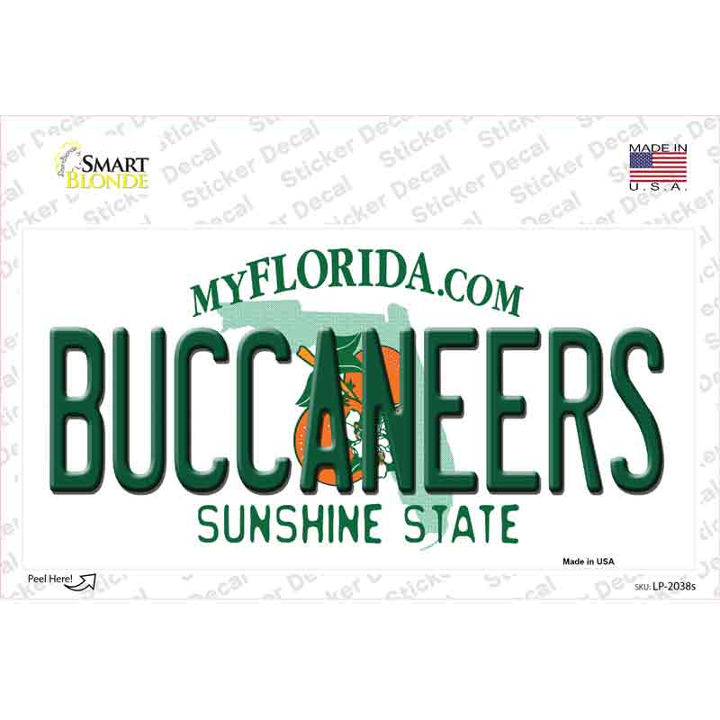LP-2038s-M Buccaneers Florida State Novelty Sticker Decal, Medium