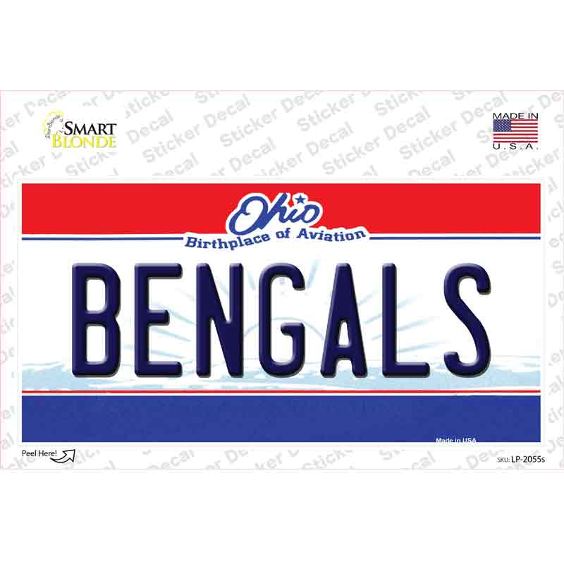 LP-2055s-M Bengals Ohio State Novelty Sticker Decal, Medium