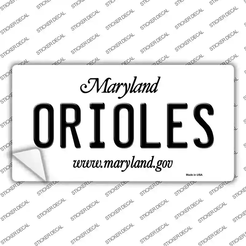 LP-2072s-S Orioles Maryland State Novelty Sticker Decal, Small