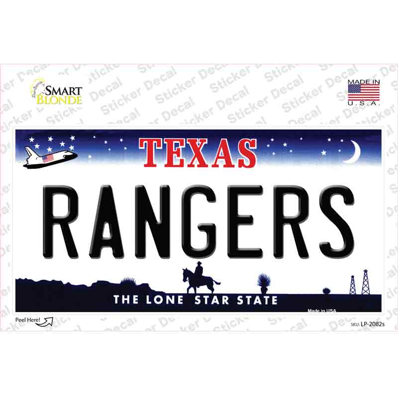 LP-2082s-M Rangers Texas State Novelty Sticker Decal, Medium