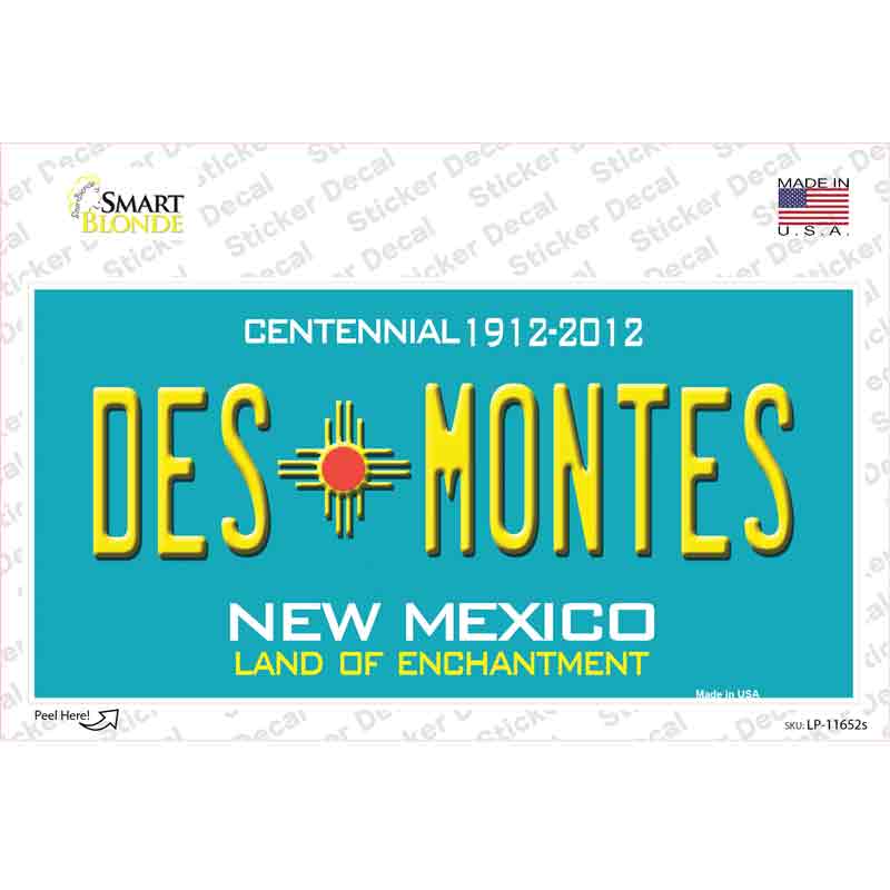 LP-11652s-M Des Montes Teal   Mexico Novelty Sticker Decal, Medium