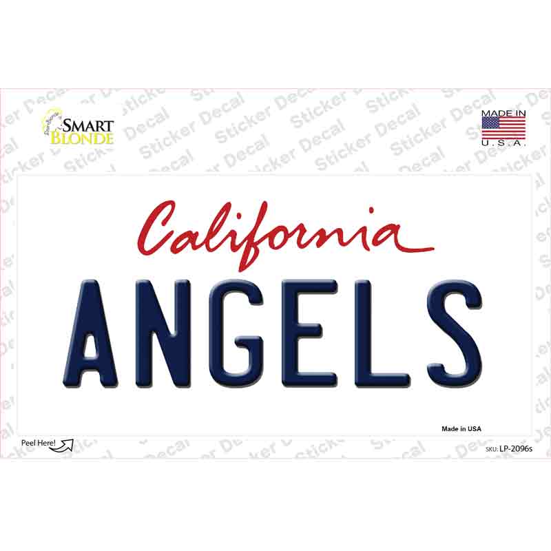 LP-2096s-M Angels California State Novelty Sticker Decal, Medium