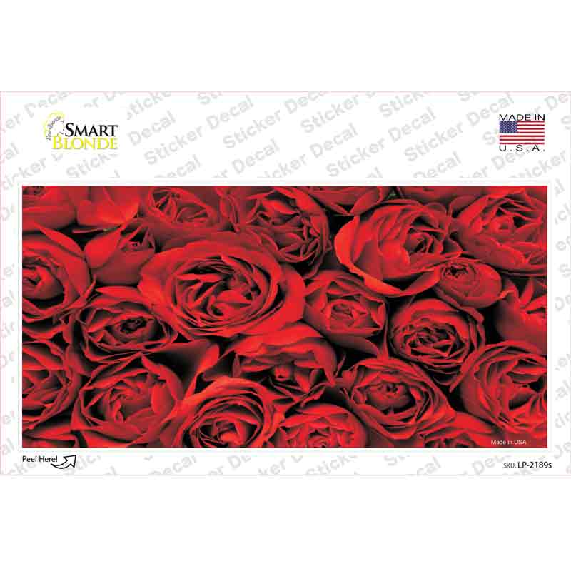 LP-2189s-M Red Roses Novelty Sticker Decal, Medium
