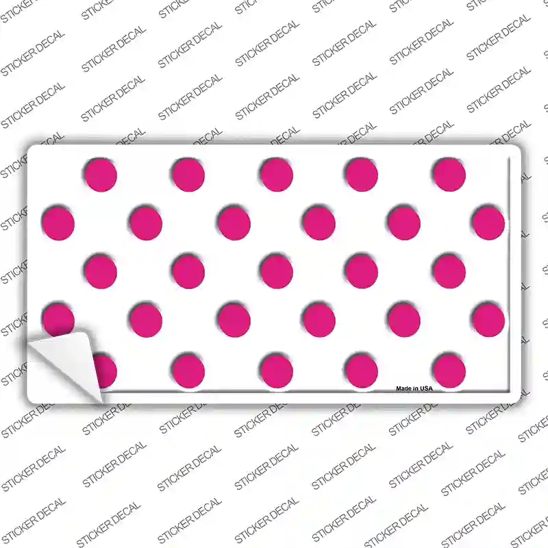 LP-2211s-S Hot Pink Polka Dots White Novelty Sticker Decal, Small