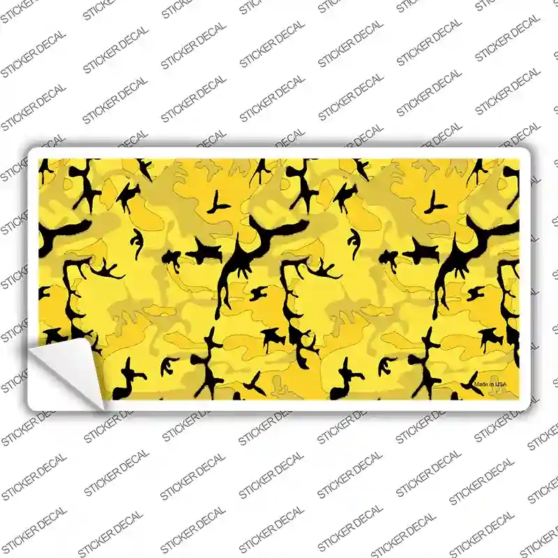 LP-2277s-XL Yellow Camouflage Novelty Sticker Decal, Extra Large