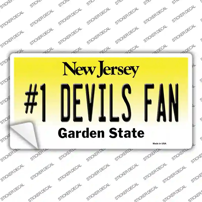 LP-13446s-L Number 1 Devils Fan Novelty Sticker Decal, Large