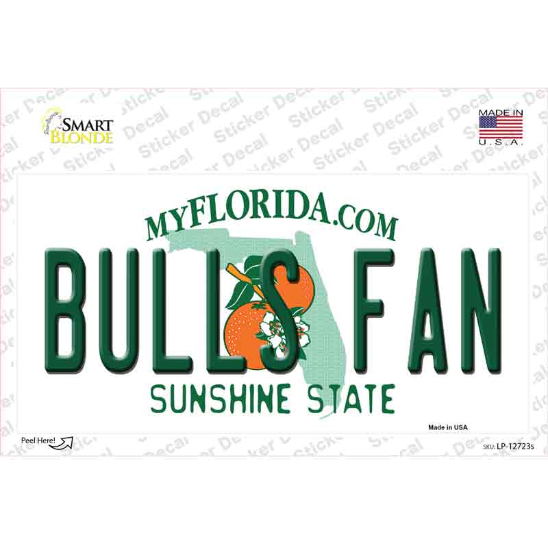 LP-12723s-M Bulls Fan Novelty Sticker Decal, Medium