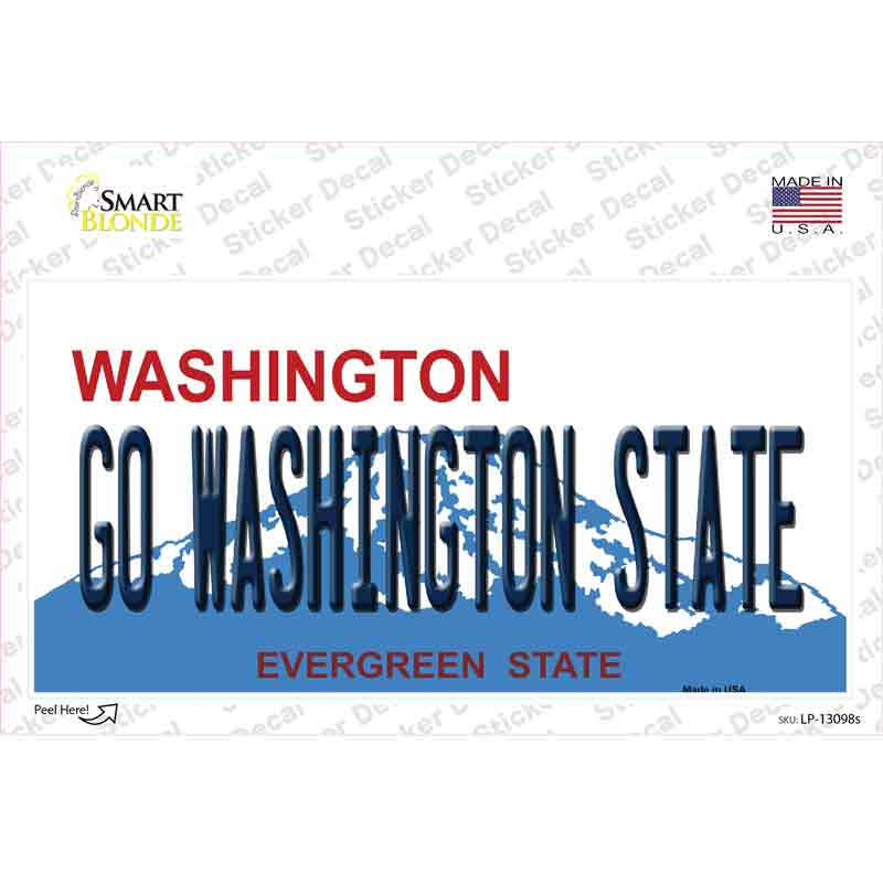 LP-13098s-M Go Washington State Novelty Sticker Decal, Medium