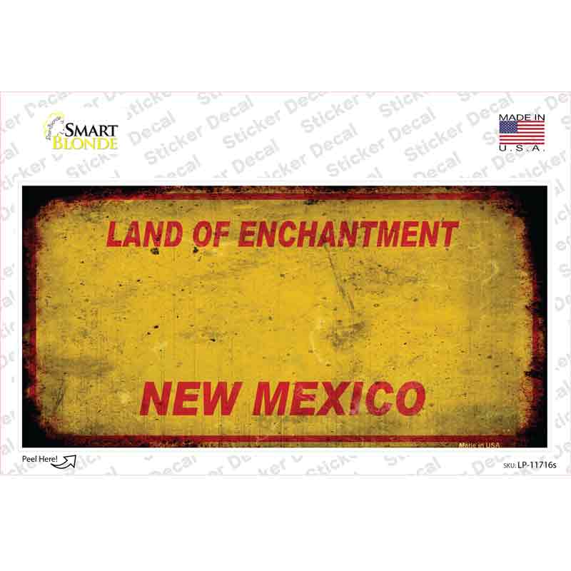 LP-11716s-M   Mexico Rusty Blank Novelty Sticker Decal, Medium