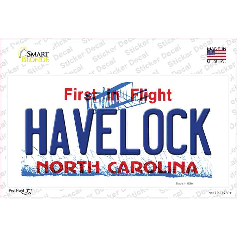 LP-11750s-M Havelock North Carolina State Novelty Sticker Decal, Medium