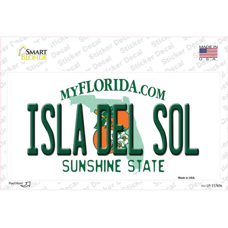 LP-11769s-M Isla Del Sol Florida Novelty Sticker Decal, Medium