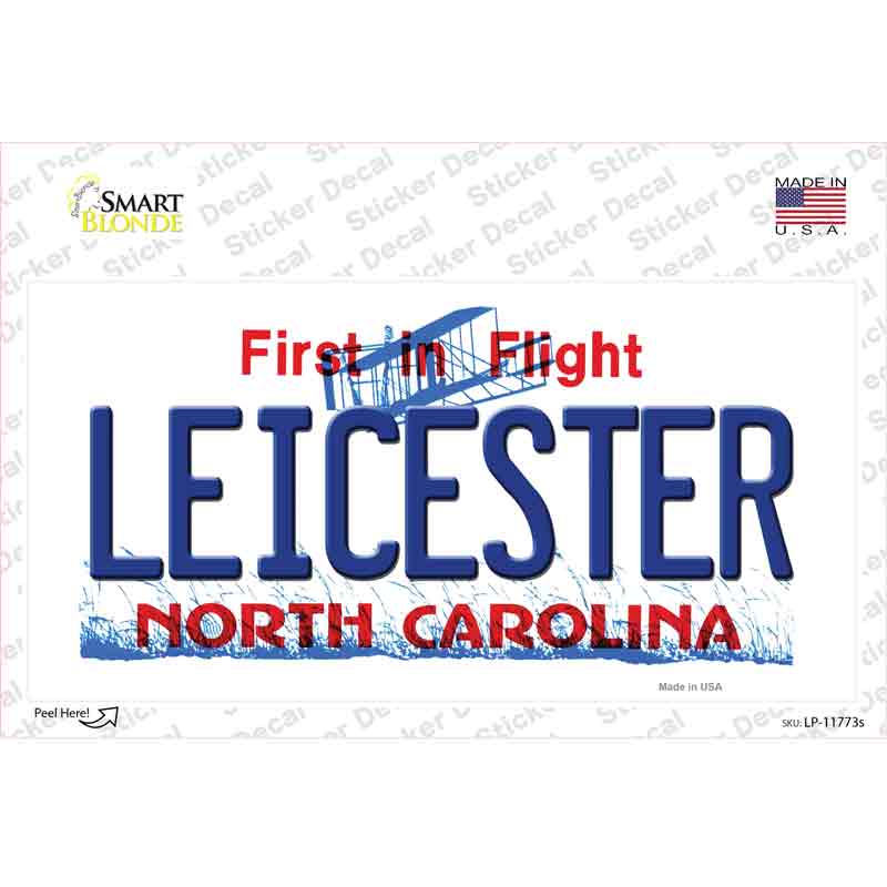 LP-11773s-M Leicester North Carolina State Novelty Sticker Decal, Medium