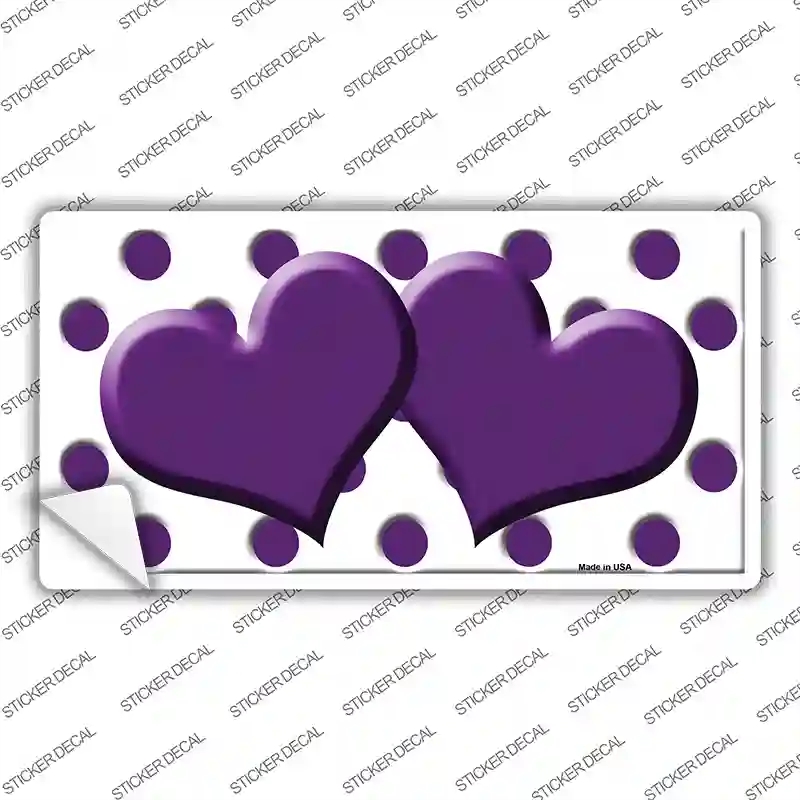 LP-4247s-L Purple White Polka Dot Centered Hearts Novelty Sticker Decal, Large