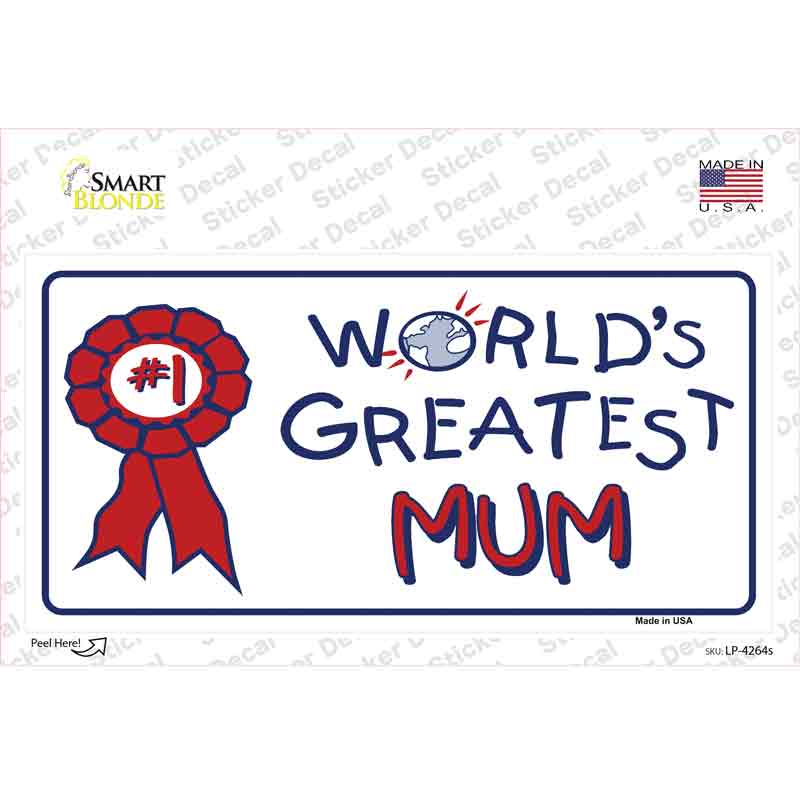 LP-4264s-M Worlds Greatest Mum Novelty Sticker Decal, Medium