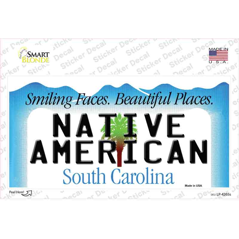 LP-4265s-M Native American South Carolina Novelty Sticker Decal, Medium
