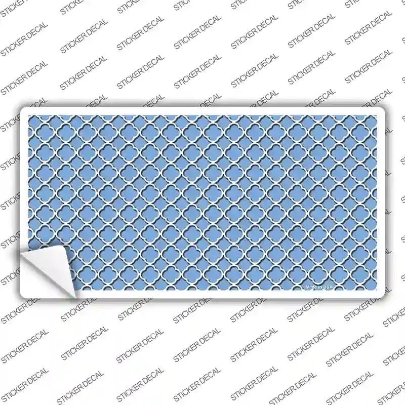 LP-4321s-S Light Blue White Quatrefoil Novelty Sticker Decal, Small