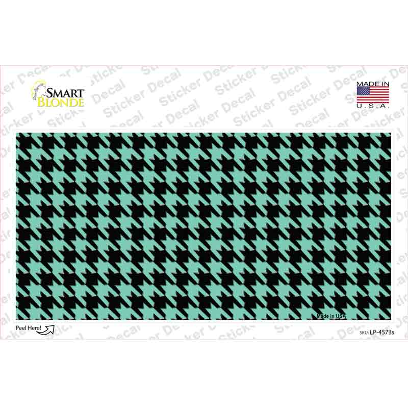 LP-4573s-M Mint Black Houndstooth Novelty Sticker Decal, Medium