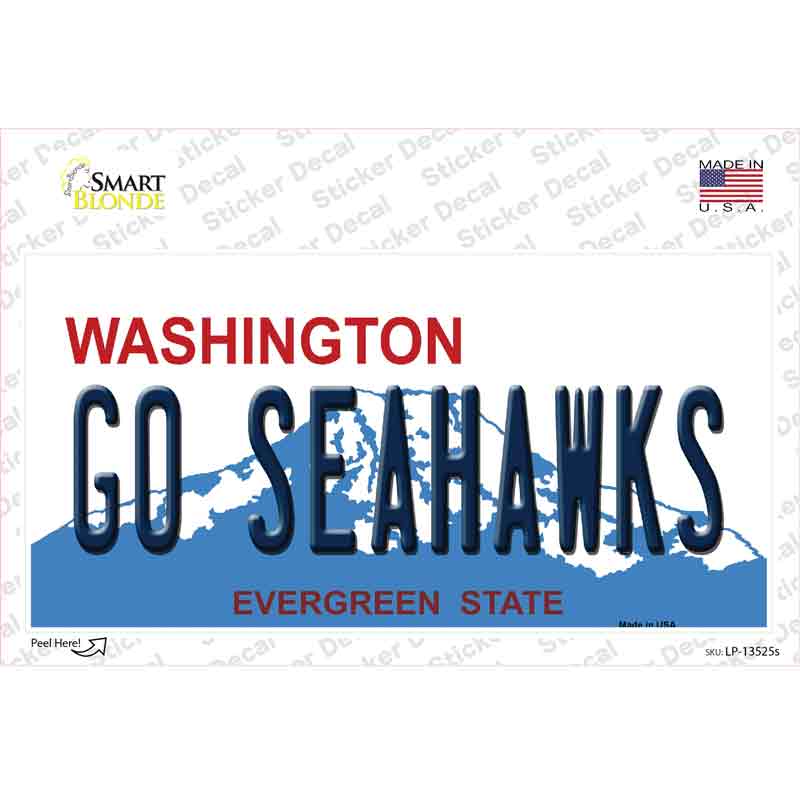LP-13525s-M Go Seahawks Novelty Sticker Decal, Medium