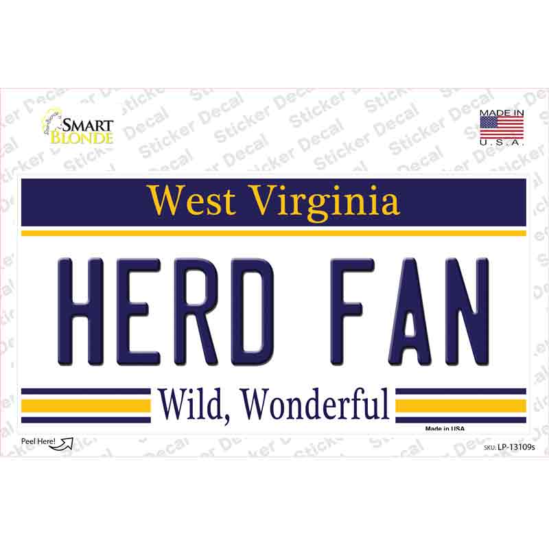 LP-13109s-M Herd Fan Novelty Sticker Decal, Medium