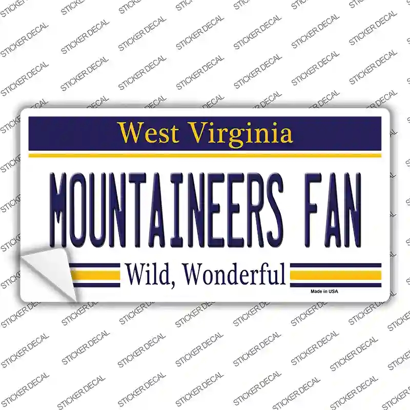 LP-13113s-S Mountaineers Fan Novelty Sticker Decal, Small