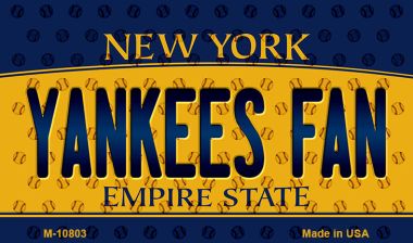 M-10803 3.5 x 2 in. Yankees Fan New York State License Plate Magnet -  Smart Blonde