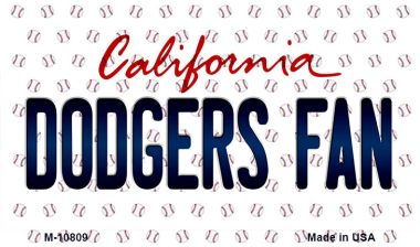 M-10809 3.5 x 2 in. Dodgers Fan California State License Plate Magnet