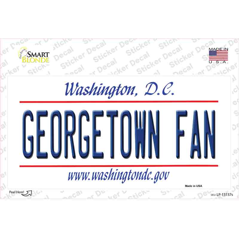 LP-13137s-M Georgetown Fan Novelty Sticker Decal, Medium