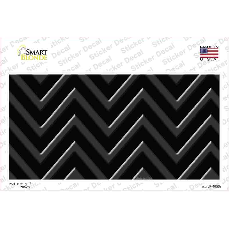 LP-4950s-M Black Light Black Chevron Novelty Sticker Decal, Medium