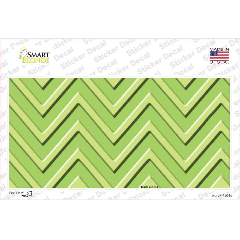 LP-4961s-M Lime Green Lighter Chevron Novelty Sticker Decal, Medium