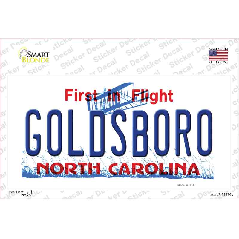 LP-11836s-M Goldsboro North Carolina Novelty Sticker Decal, Medium