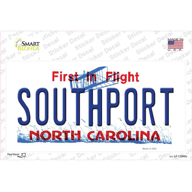 LP-11840s-M Southport North Carolina Novelty Sticker Decal, Medium