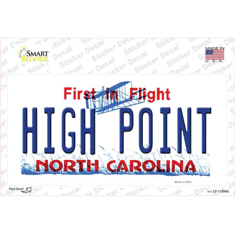LP-11848s-M High Point North Carolina Novelty Sticker Decal, Medium