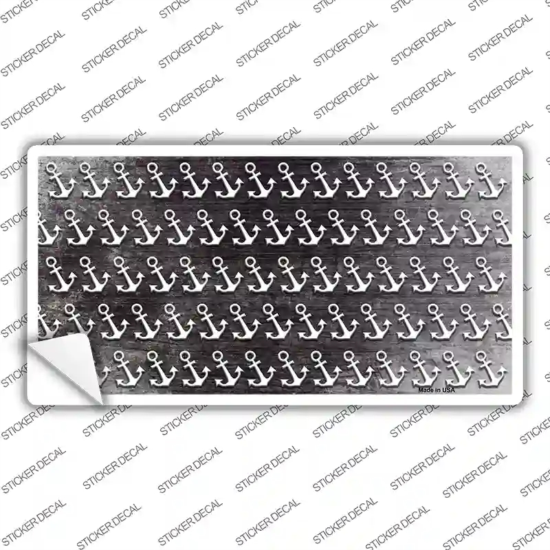 LP-7242s-S Black White Anchor Oil Rubbed Novelty Sticker Decal, Small