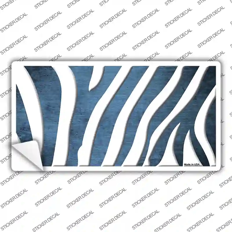 LP-6927s-XL Light Blue White Zebra Oil Rubbed Novelty Sticker Decal, Extra Large