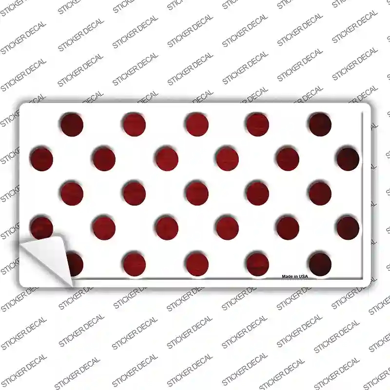 LP-6964s-L Red White Dots Oil Rubbed Novelty Sticker Decal, Large