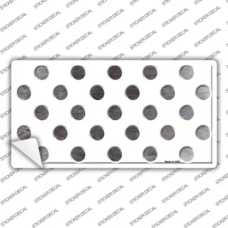 LP-6972s-L Black White Dots Oil Rubbed Novelty Sticker Decal, Large