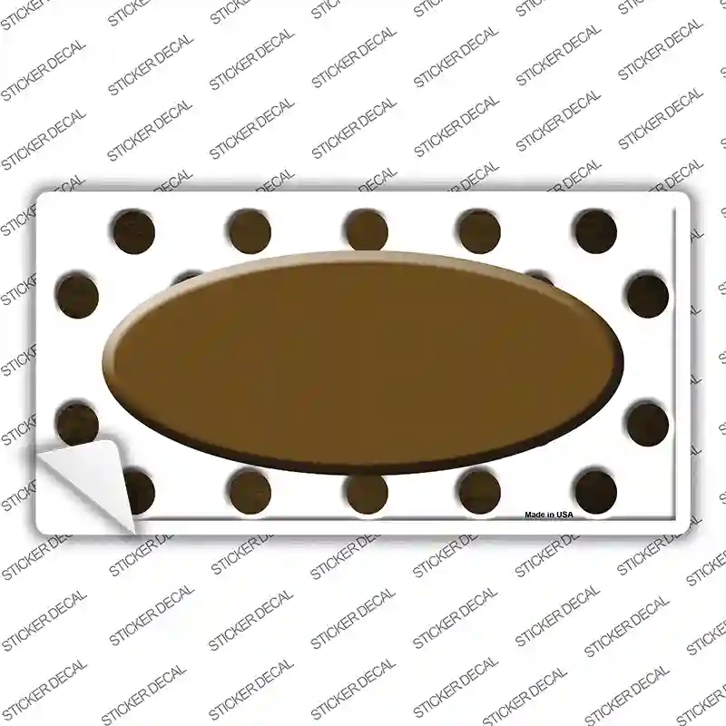 LP-6997s-XL Brown White Dots Oval Oil Rubbed Novelty Sticker Decal, Extra Large