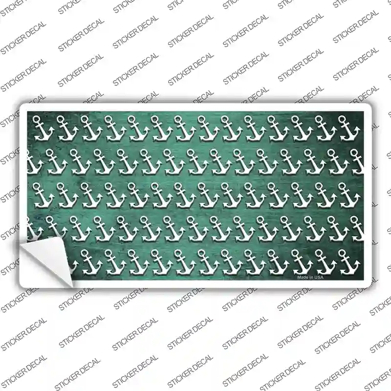 LP-7256s-S Mint White Anchor Oil Rubbed Novelty Sticker Decal, Small