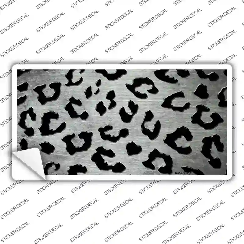LP-7332s-S White Black Cheetah Oil Rubbed Novelty Sticker Decal, Small
