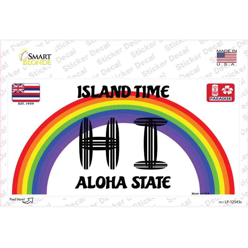 LP-12543s-M Hawaii Surfboard Novelty Sticker Decal, Medium