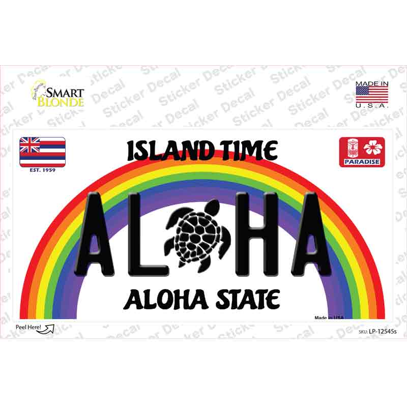 LP-12545s-M Aloha Turtle Hawaii Novelty Sticker Decal, Medium
