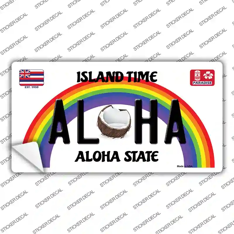 LP-12547s-S Aloha Coconut Hawaii Novelty Sticker Decal, Small