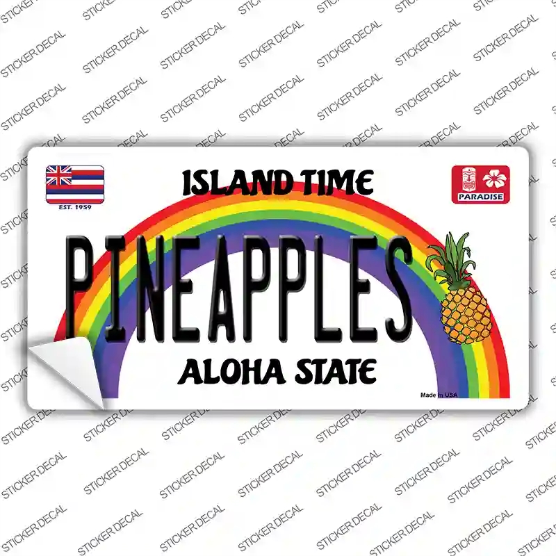 LP-12588s-S Pineapples Hawaii Novelty Sticker Decal, Small