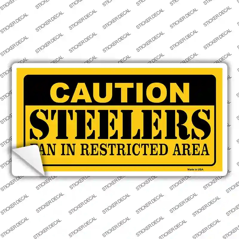 LP-2517s-L Caution Steelers Novelty Sticker Decal, Large