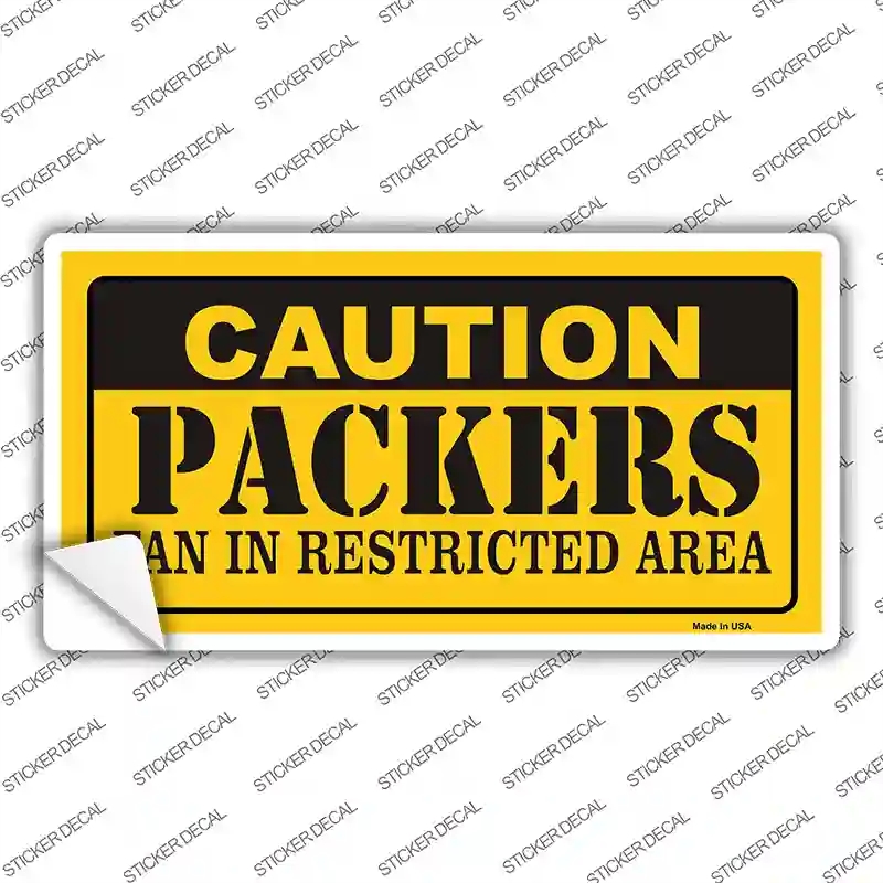 LP-2519s-XL Caution Packers Novelty Sticker Decal, Extra Large