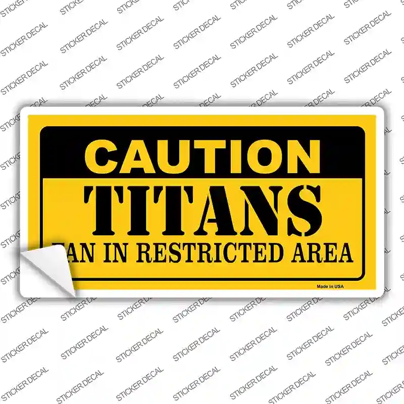LP-2523s-L Caution Titans Novelty Sticker Decal, Large