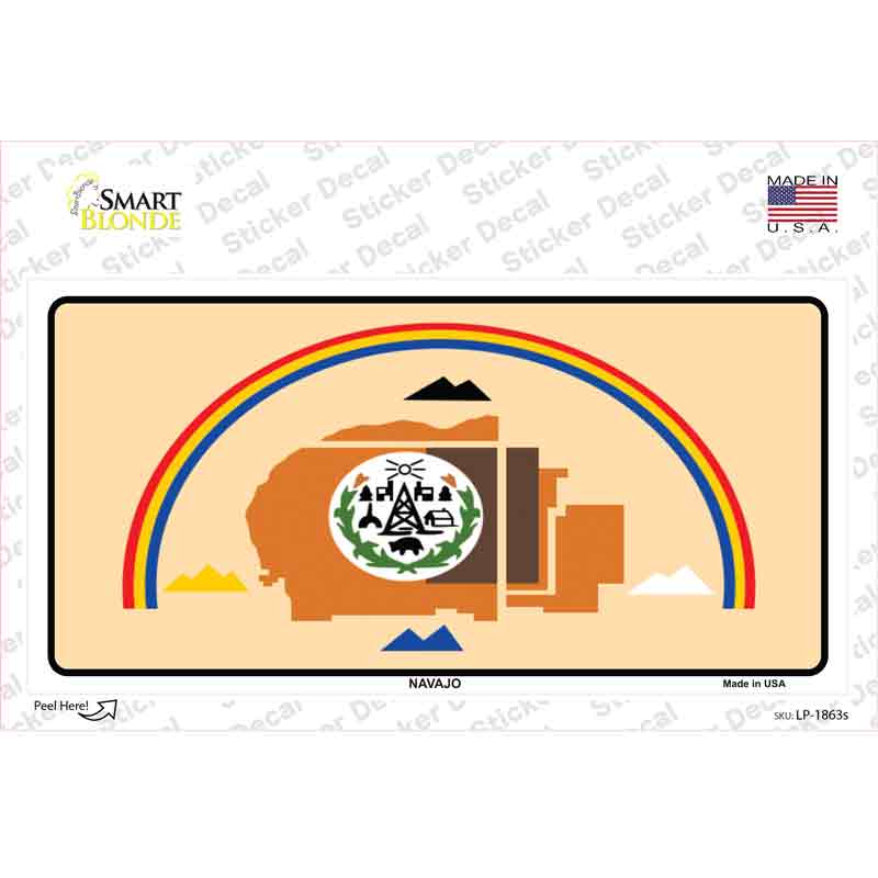 LP-1863s-M Navajo Flag Novelty Sticker Decal, Medium